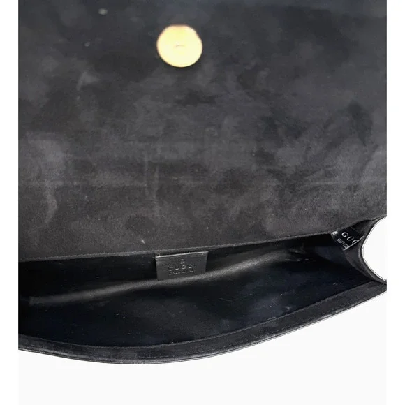 Gucci Broadway Clutch Small in Black Embossed Microguccissima Patent Leather S05 - Picture 8 of 16